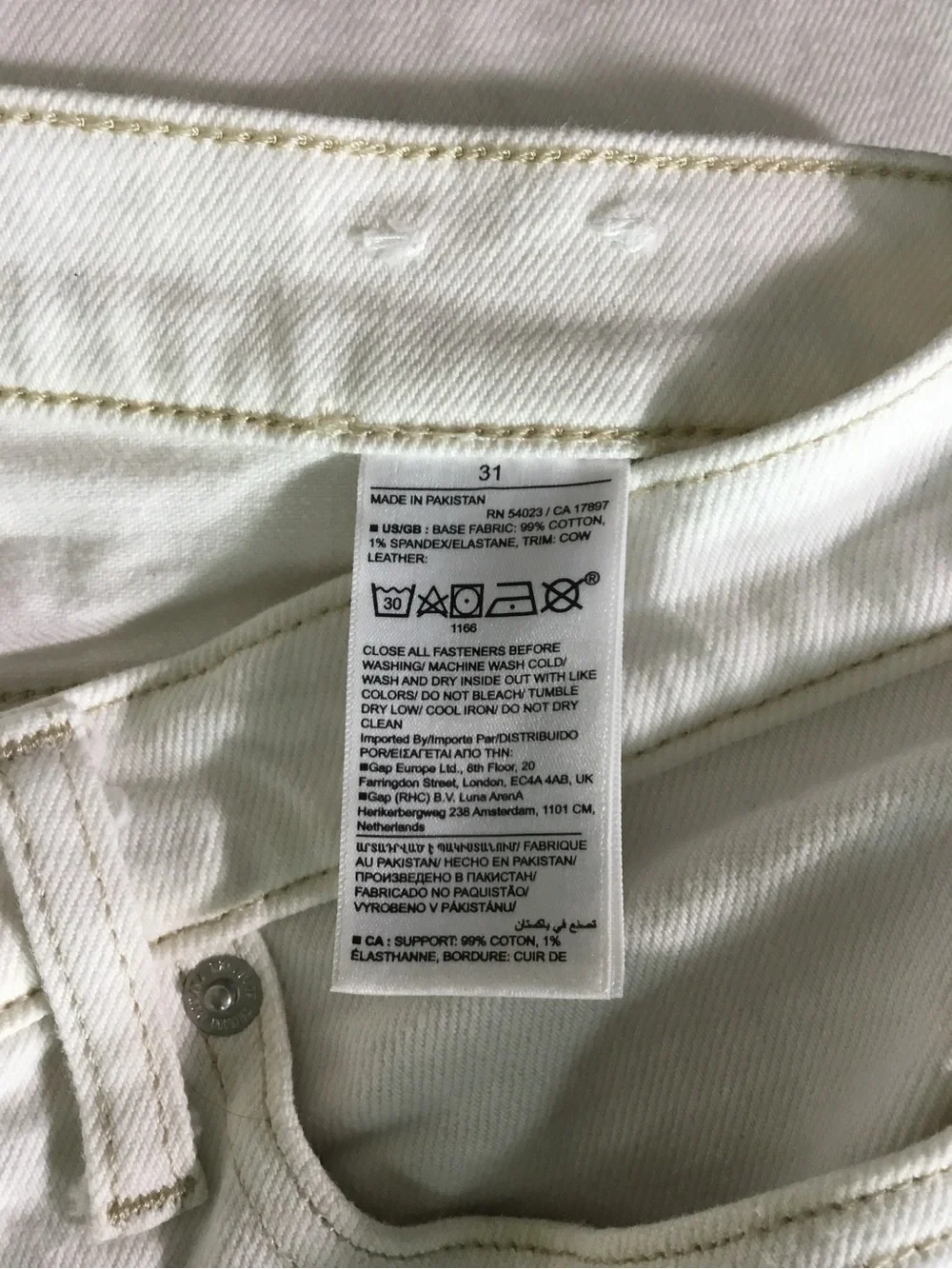 Banana Republic The Straight High Rise Optic White Jeans size 31